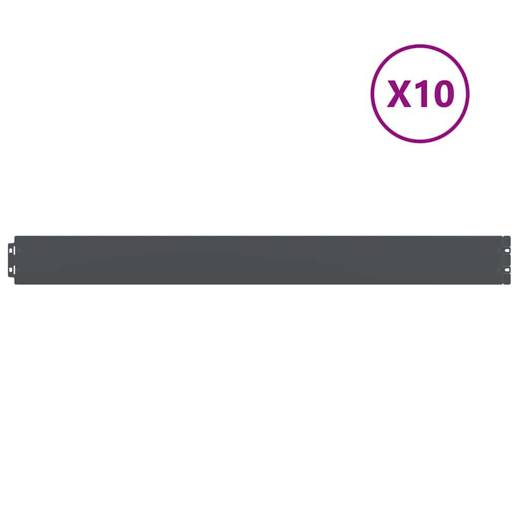 vidaXL Περιφράξεις γκαζόν 10 τεμάχια Ανθρακί από χάλυβα ψυχρής έλασης