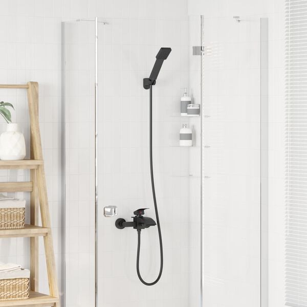 vidaXL Σετ Κεφαλής Ντους Μαύρο G 1 / 2 ίντσες