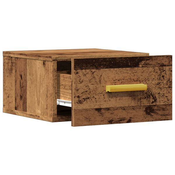 vidaXL Κομοδίνο Επιτοίχιο Όψη Παλαιού Ξύλου 35 x 35 x 20 εκ.