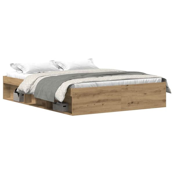 vidaXL Πλαίσιο κρεβατιού χωρίς στρώμα 150x200 εκ. Επεξεργασμένο Ξύλο