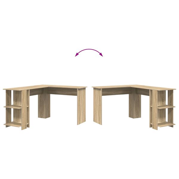vidaXL Γωνιακό Γραφείο με Αποθήκευση Sonoma Oak 140x113,5x75cm