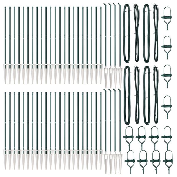 vidaXL Στύλος Περιφράξεων 52 pcs Ασημί 3.2 x 3.2 x 160 εκ Ατσάλι