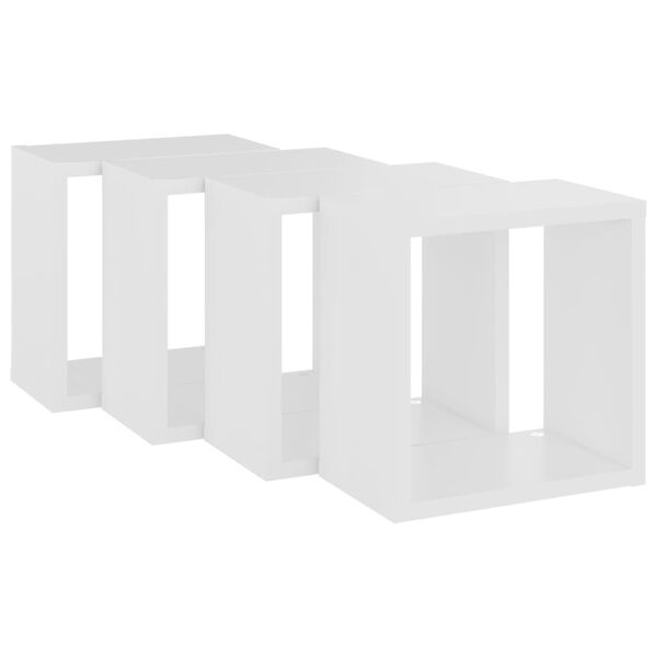 vidaXL Ράφια Κύβοι Τοίχου 4 τεμ. Λευκά 26 x 15 x 26 εκ.