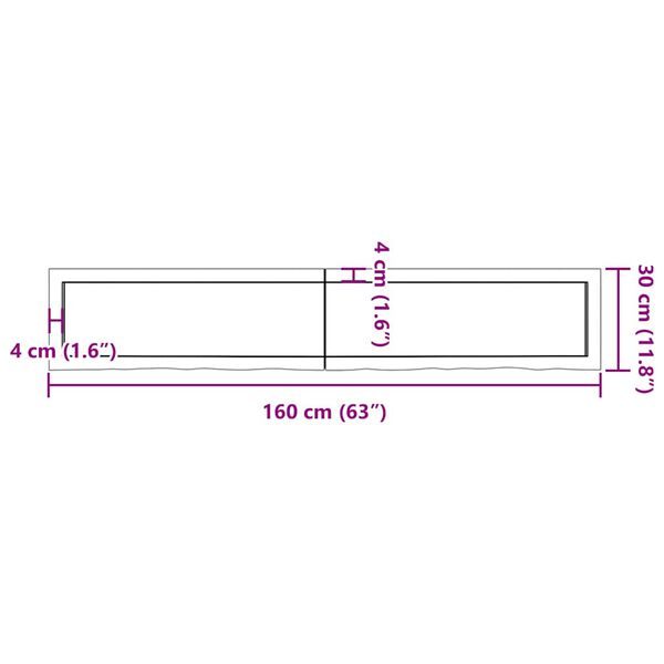 vidaXL Ράφι Τοίχου Σκούρο Καφέ 160x30x(2-6) εκ. Επεξ. Μασίφ Ξύλο Δρυός