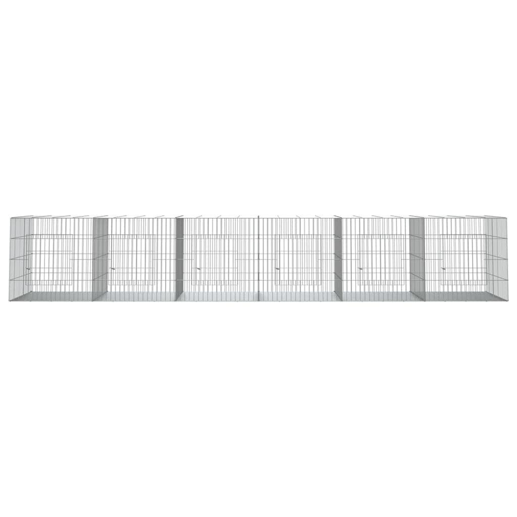 vidaXL Κλουβί Κουνελιών 6 Πάνελ 327x79x54 εκ. από Γαλβανισμένο Σίδερο