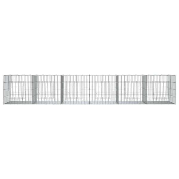 vidaXL Κλουβί Κουνελιών 6 Πάνελ 327x79x54 εκ. από Γαλβανισμένο Σίδερο