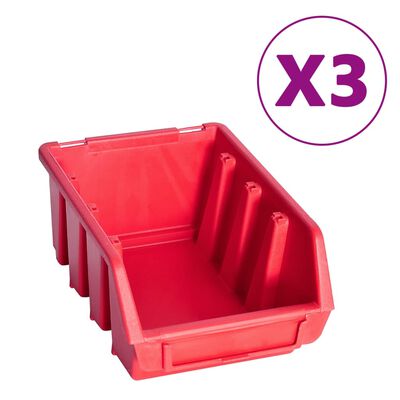 vidaXL Σκαφάκια Αποθήκευσης Σετ 34 τεμ. Κόκκινα/Μαύρα με Πάνελ Τοίχου