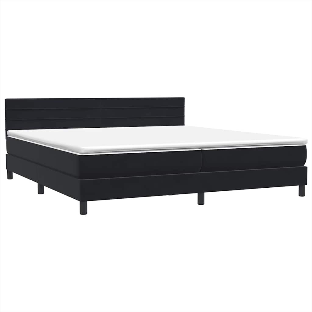 vidaXL Box Spring Κρεβάτι με στρώμα Μαύρο 180x220 cm Βελούδινο