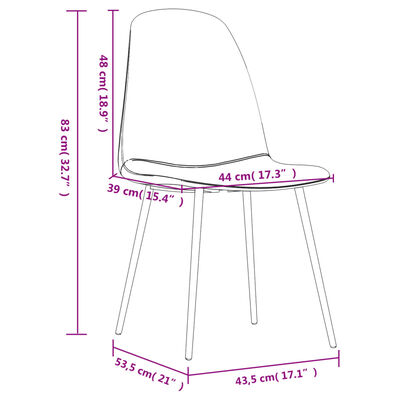 vidaXL Καρέκλες Τραπεζαρίας 4 τεμ. Γυαλ. Καφέ 43,5x53,5x84εκ Συν.Δέρμα