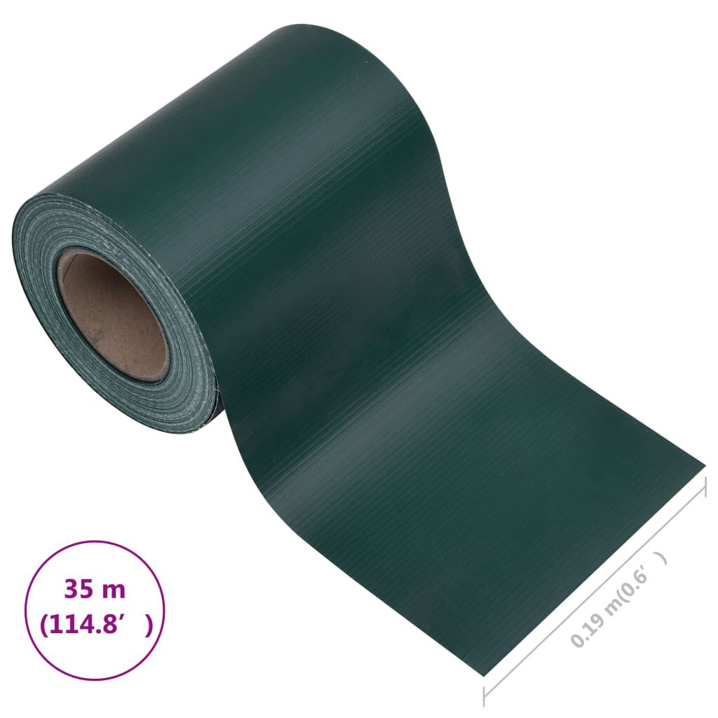 vidaXL Περίφραξη Προστατευτική Πράσινη Ματ 35 x 0,19 μ. από PVC