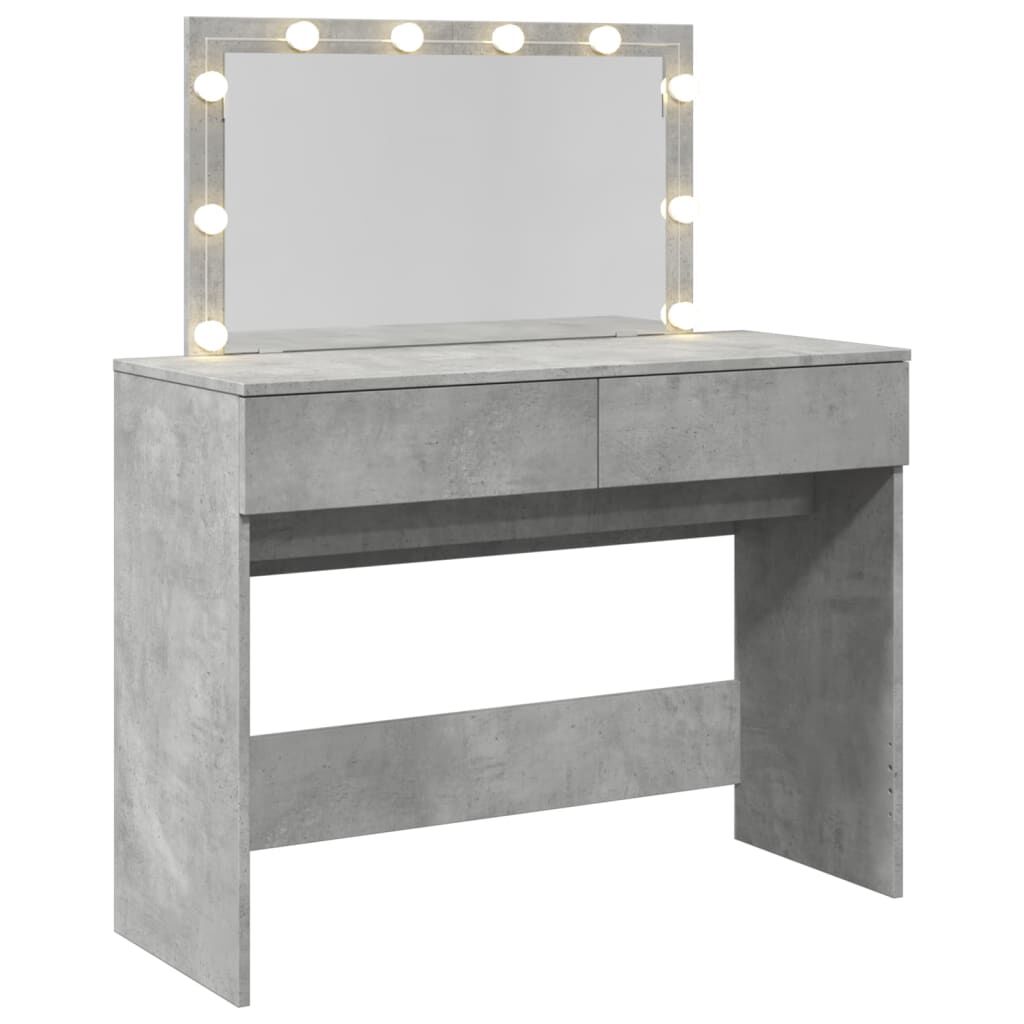 vidaXL Μπουντουάρ με LED Γκρι Σκυροδέματος 100x40x120 εκ.