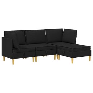 vidaXL &Sigma;&epsilon;&tau; &Epsilon;&pi;ί&pi;&lambda;&omega;&nu; &Sigma;&alpha;&lambda;&omicron;&nu;&iota;&omicron;ύ &mu;&epsilon; &mu;&alpha;&xi;&iota;&lambda;ά&rho;&iota; 4 pcs &Mu;&alpha;ύ&rho;&omicron; Ύ&phi;&alpha;&sigma;&mu;&alpha;