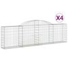 vidaXL Συρματοκιβώτια Τοξωτά 4 τεμ. 300x30x80/100 εκ. Γαλβαν. Ατσάλι