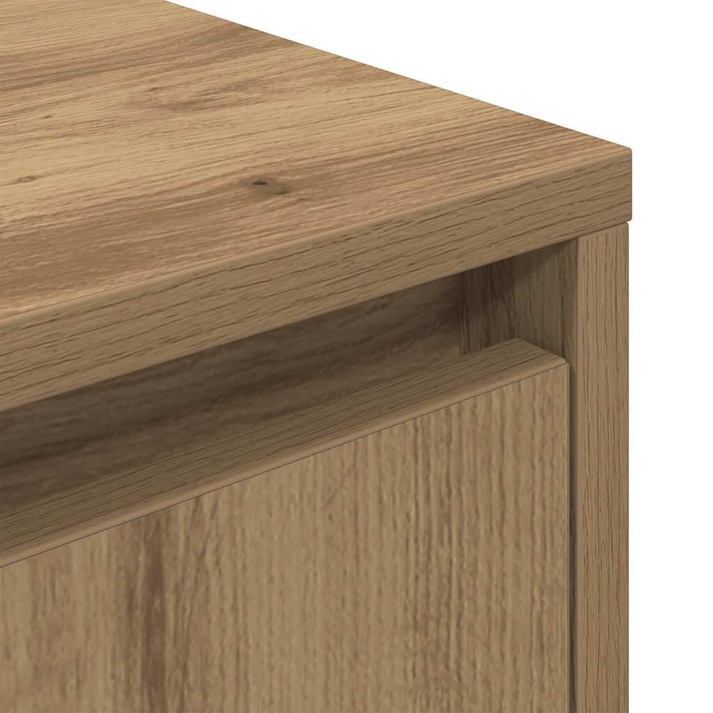 vidaXL Κομοδίνα με φώτα LED 2 τεμάχια Artisan Oak 38x34x50 cm