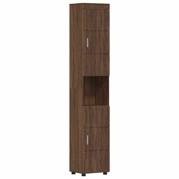 vidaXL Ντουλάπι Μπάνιου με πόρτα TULUM Καφέ δρυς 37 x 31.5 x 203 εκ
