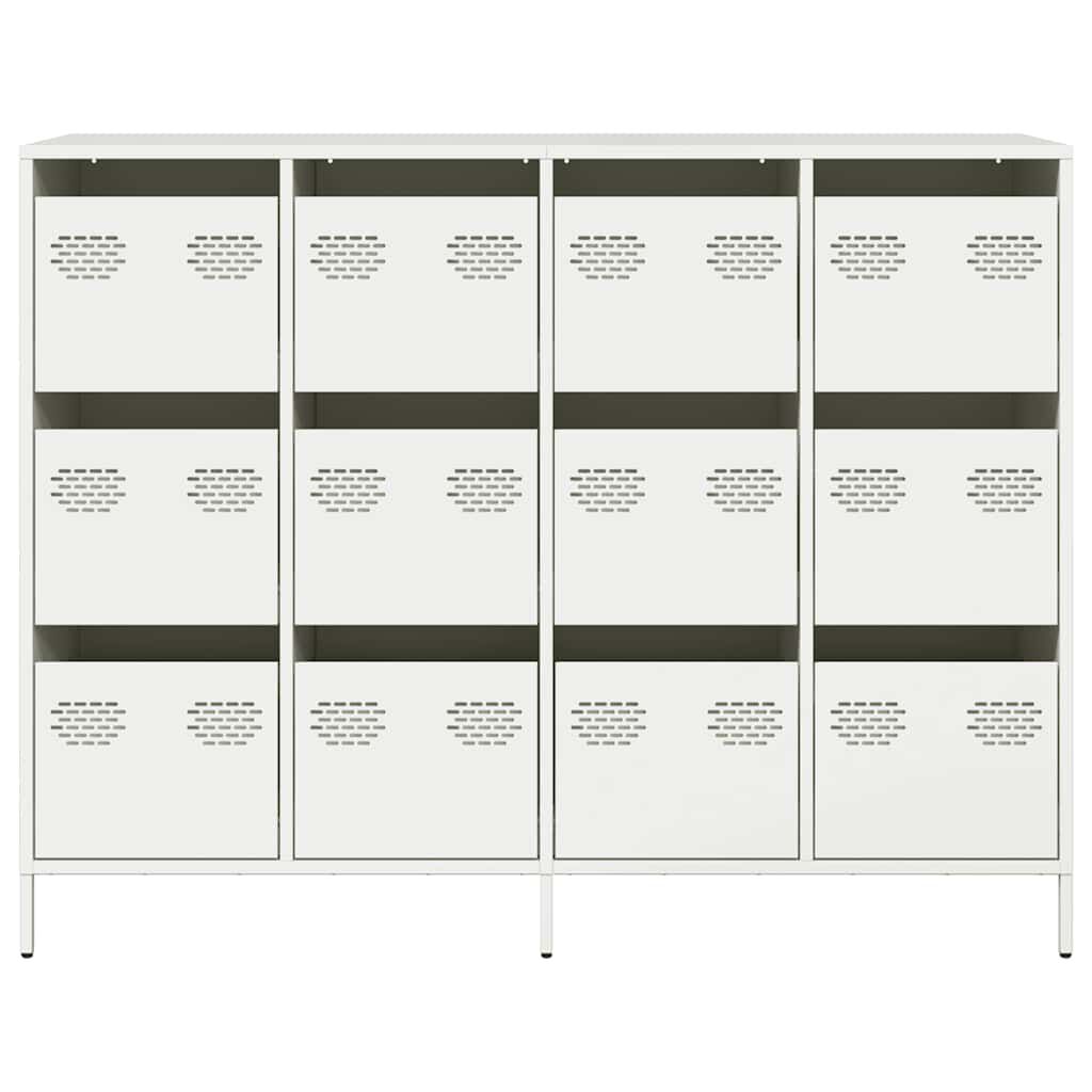 vidaXL Sideboard Λευκό 135x39x103,5 cm Ατσάλι ψυχρής έλασης