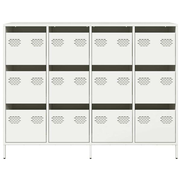 vidaXL Sideboard Λευκό 135x39x103,5 cm Ατσάλι ψυχρής έλασης