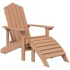 vidaXL Καρέκλες Κήπου Adirondack με Υποπόδιο & Τραπεζάκι Καφέ από HDPE