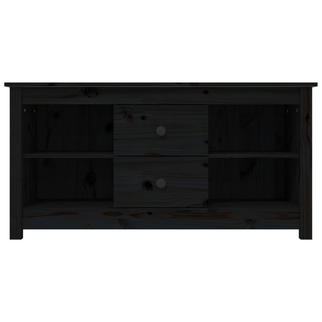 vidaXL Έπιπλο Τηλεόρασης Μαύρο 103x36,5x52 εκ. από Μασίφ Ξύλο Πεύκου