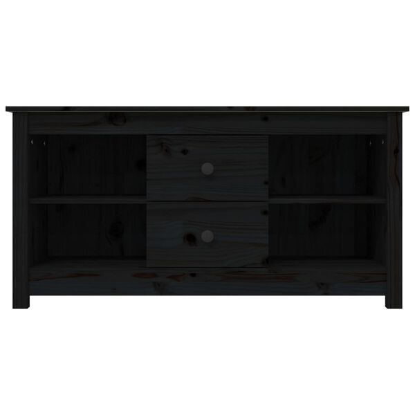 vidaXL Έπιπλο Τηλεόρασης Μαύρο 103x36,5x52 εκ. από Μασίφ Ξύλο Πεύκου