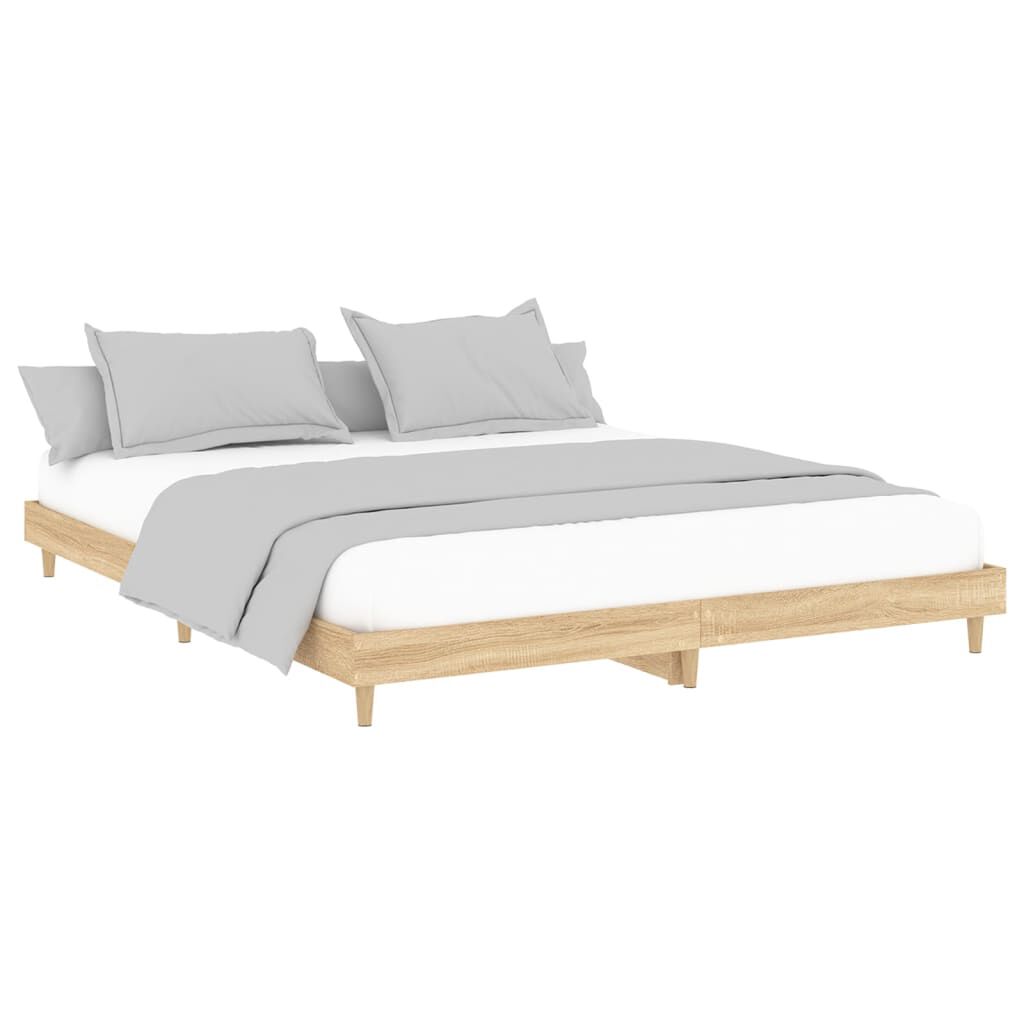 vidaXL Πλαίσιο Κρεβατιού Χωρ. Στρώμα Sonoma Δρυς 140x200εκ. Επ. Ξύλο