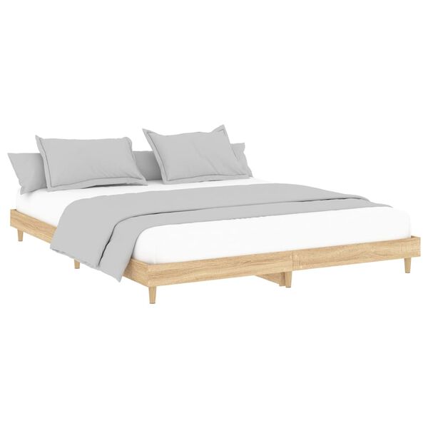 vidaXL Πλαίσιο Κρεβατιού Χωρ. Στρώμα Sonoma Δρυς 140x200εκ. Επ. Ξύλο