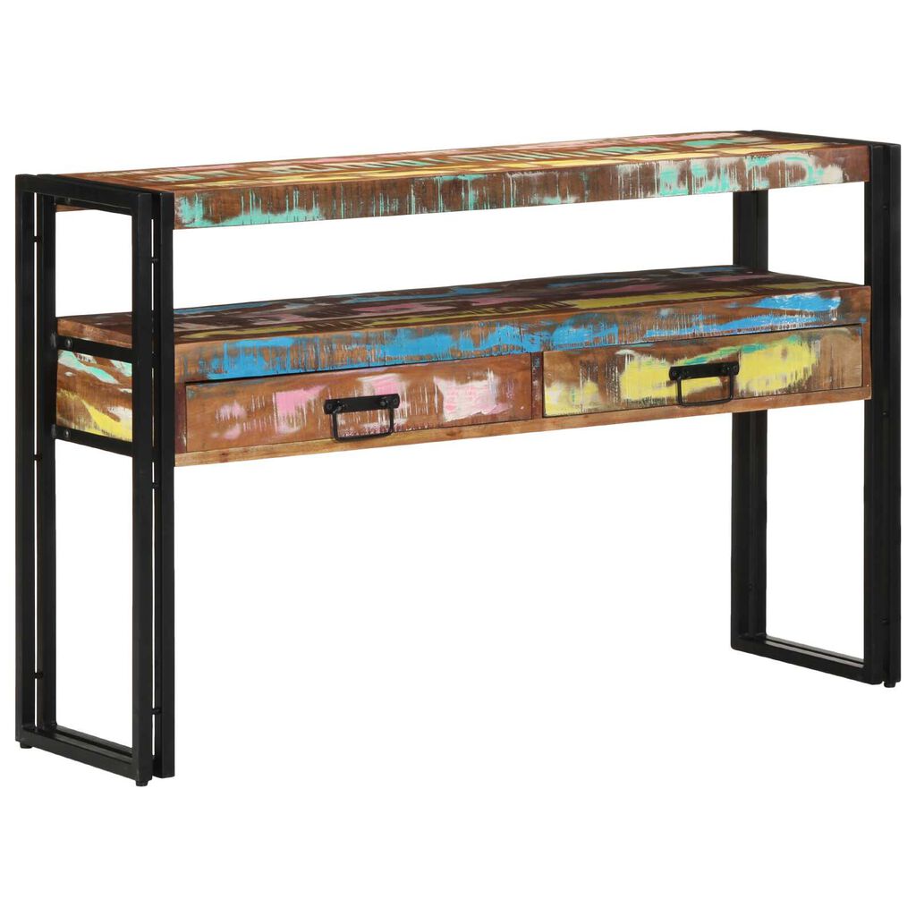 vidaXL Τραπέζια Σαλονιού Πολύχρωμο 120x33x75 εκ Μασίφ Ανακυκλωμένο Ξύλο & Μέταλλο