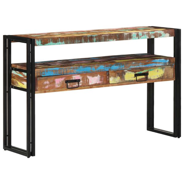 vidaXL Τραπέζια Σαλονιού Πολύχρωμο 120x33x75 εκ Μασίφ Ανακυκλωμένο Ξύλο & Μέταλλο