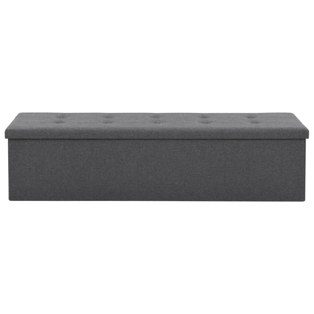 vidaXL Πάγκος Αποθήκευσης Σκούρο Γκρι 150 x 38 x 38 εκ. Συνθετικό Λινό