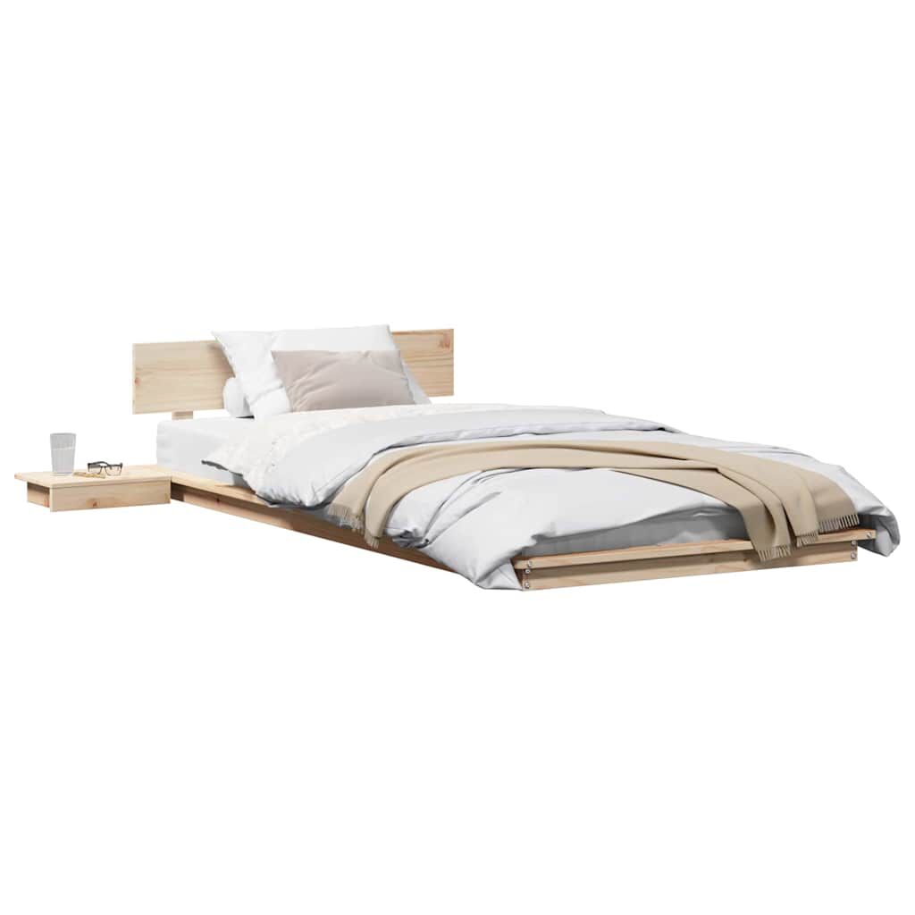 vidaXL Σκελετός Κρεβατιού Καφέ 75 x 190 cm ξύλο