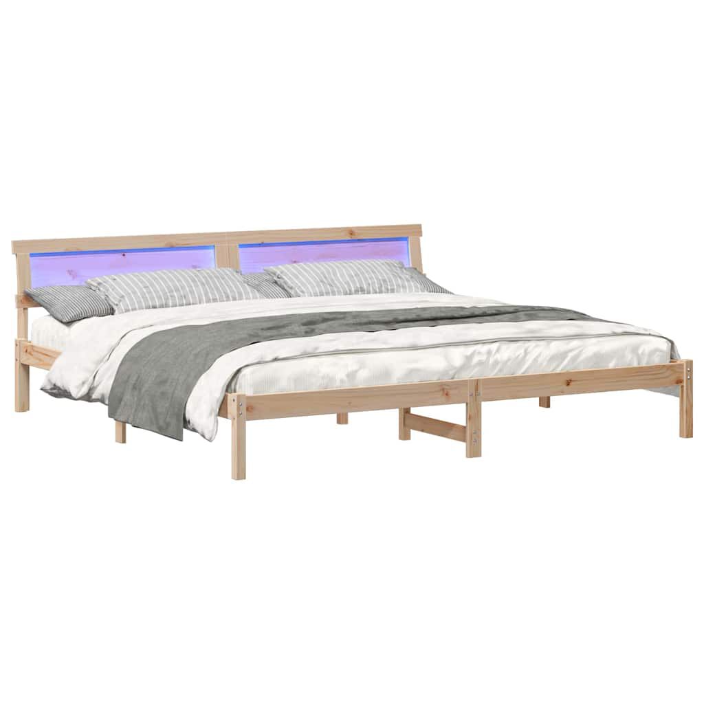 vidaXL Σκελετός Κρεβατιού Καφέ 180 x 200 cm Μασίφ ξύλο πεύκου