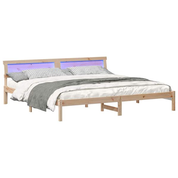 vidaXL Σκελετός Κρεβατιού Καφέ 180 x 200 cm Μασίφ ξύλο πεύκου