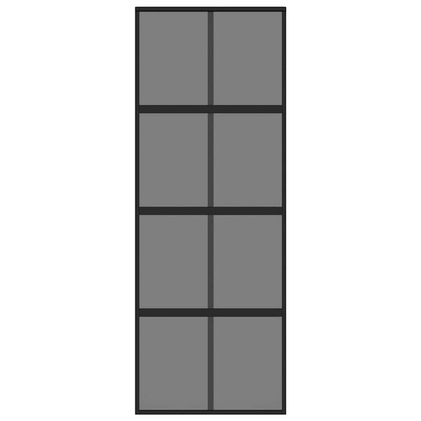 vidaXL Συρόμενη Πόρτα Μαύρη 76 x 205 εκ. από Ψημένο Γυαλί / Αλουμίνιο