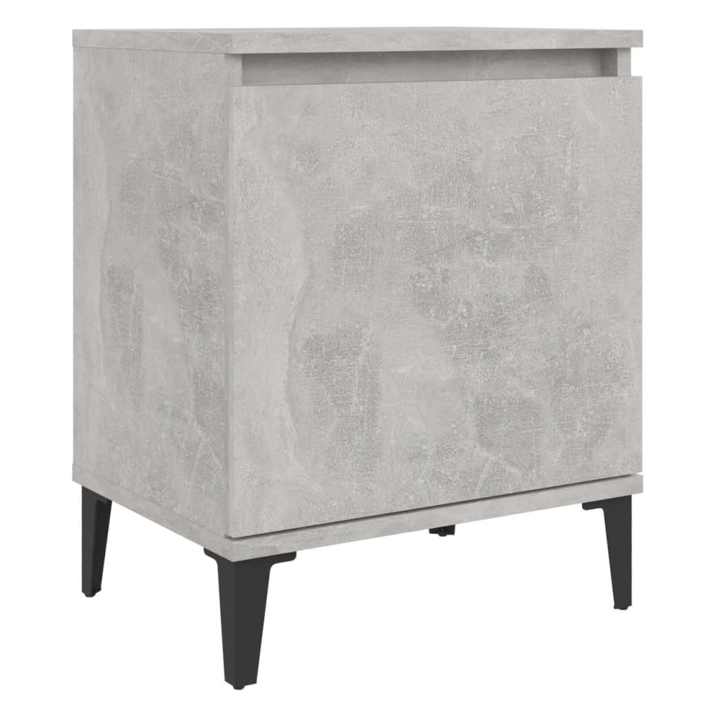 vidaXL Κομοδίνα Γκρι Σκυροδέματος 40 x 30 x 50 εκ. με Μεταλλικά Πόδια