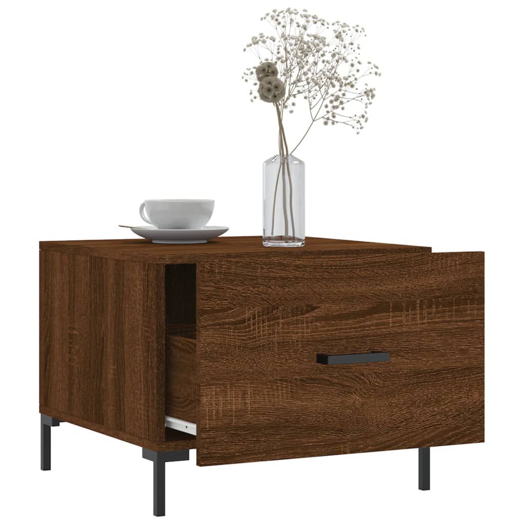 vidaXL Τραπεζάκια Σαλονιού 2 τεμ Brown Oak 50x50x40 εκ Επεξ. Ξύλο