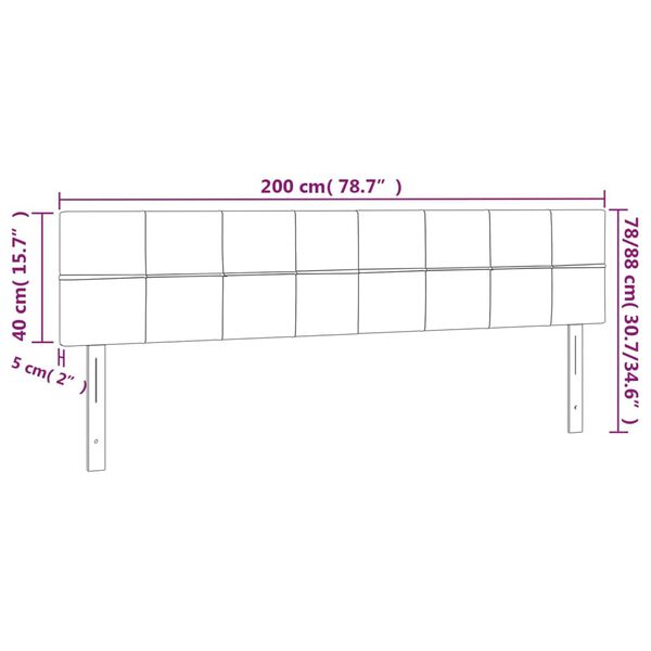 vidaXL Κεφαλάρια Κρεβατιού 2 τεμ. Κρεμ 100x5x78/88 εκ. Υφασμάτινο
