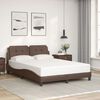 vidaXL Πλαίσιο Κρεβατιού με Κεφαλάρι Καφέ 140x200 εκ. Συνθετικό Δέρμα