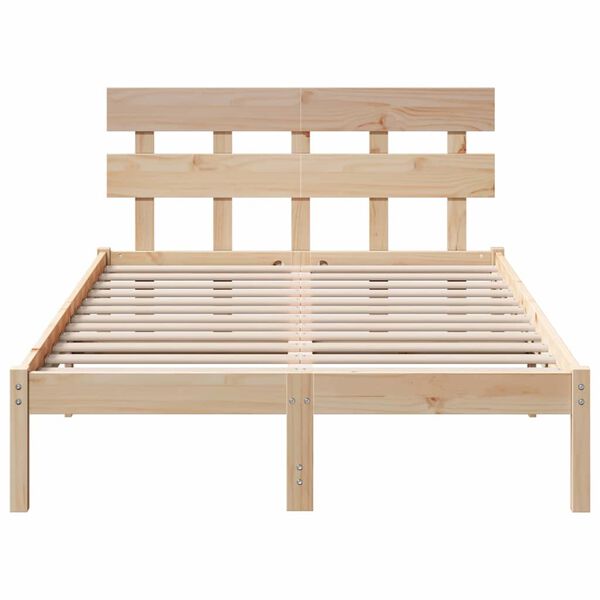 vidaXL Σκελετός Κρεβατιού Καφέ 120 x 200 cm Μασίφ ξύλο πεύκου