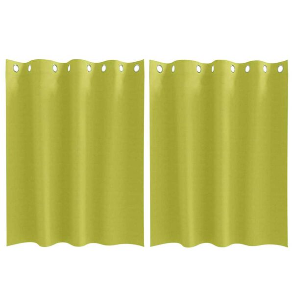 vidaXL Κουρτίνες με κουρτίνες 2 pcs Λαχανί Πολυεστέρας