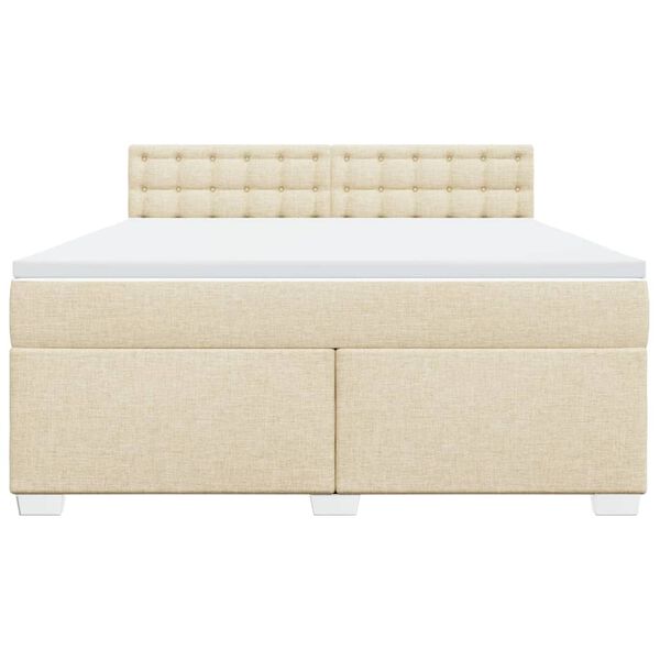 vidaXL &Kappa;&rho;&epsilon;&beta;ά&tau;&iota; Boxspring &mu;&epsilon; &Sigma;&tau;&rho;ώ&mu;&alpha; &Kappa;&rho;&epsilon;&mu; 180x200 &epsilon;&kappa;. &Upsilon;&phi;&alpha;&sigma;&mu;ά&tau;&iota;&nu;&omicron;