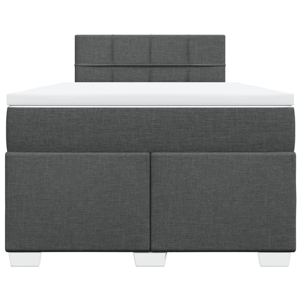 vidaXL Κρεβάτι Boxspring με Στρώμα Σκούρο Γκρι 120x200 εκ. Υφασμάτινο