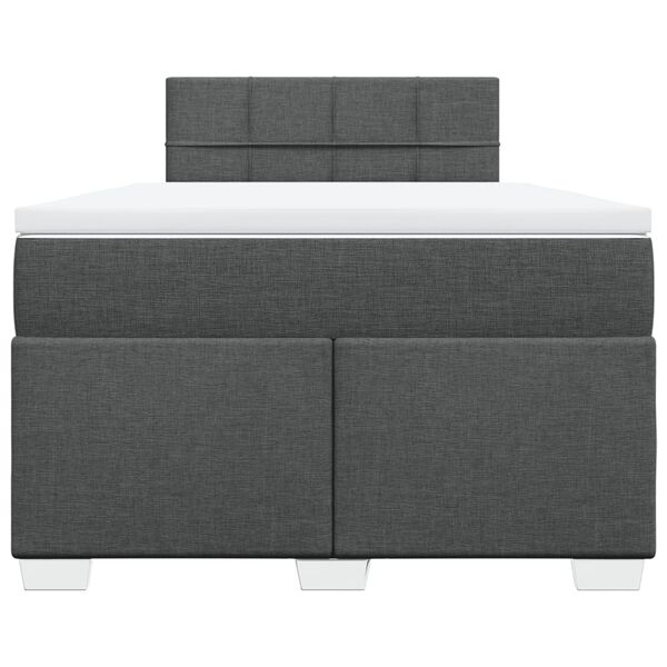 vidaXL Κρεβάτι Boxspring με Στρώμα Σκούρο Γκρι 120x200 εκ. Υφασμάτινο