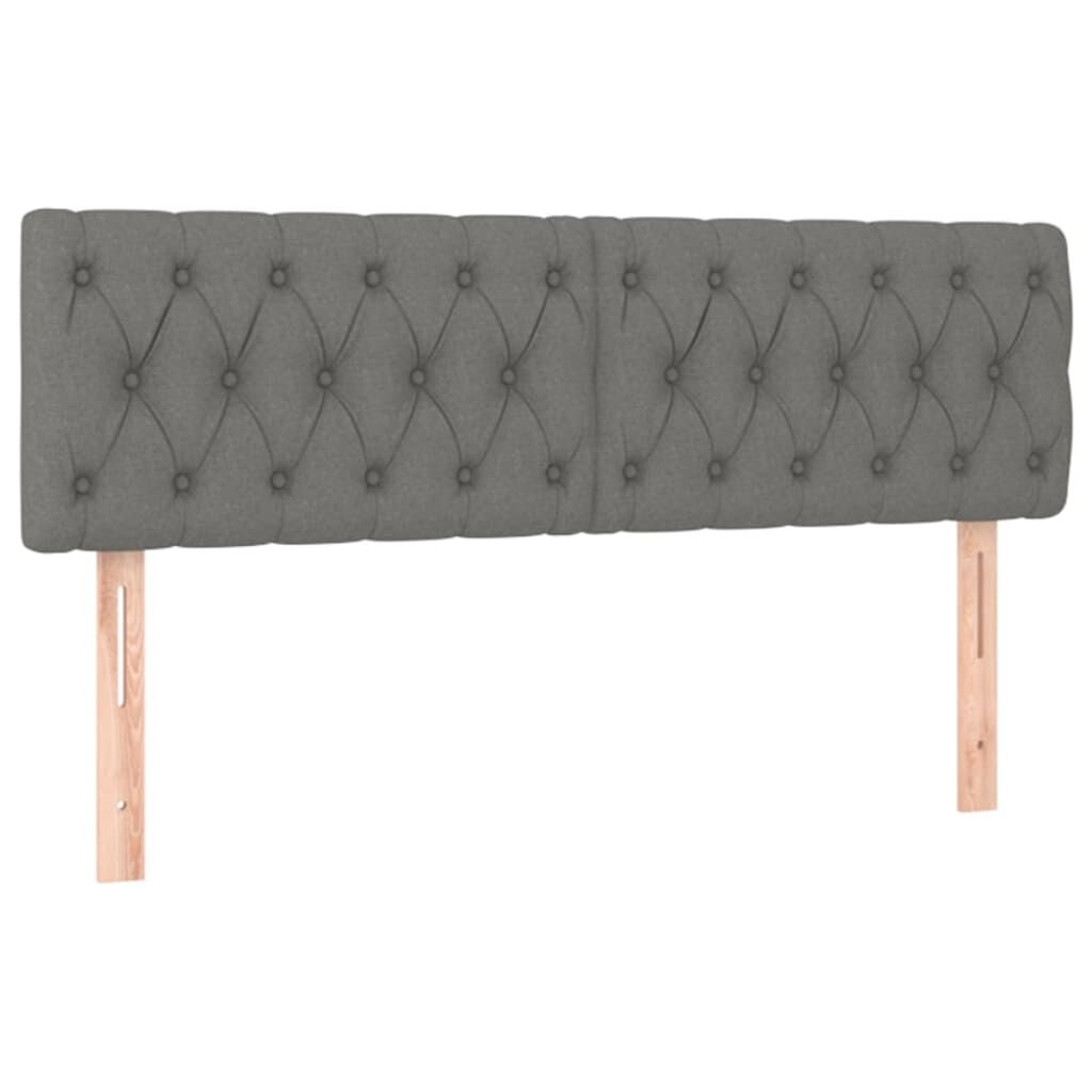 vidaXL Κρεβάτι Boxspring με Στρώμα Σκούρο Γκρι 140x190 εκ. Υφασμάτινο