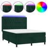 vidaXL &Kappa;&rho;&epsilon;&beta;ά&tau;&iota; Boxspring &mu;&epsilon; &Sigma;&tau;&rho;ώ&mu;&alpha; & LED &Sigma;&kappa;. &Pi;&rho;ά&sigma;&iota;&nu;&omicron; 140x190&epsilon;&kappa; &Beta;&epsilon;&lambda;&omicron;ύ&delta;&omicron;