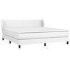 vidaXL Κρεβάτι Boxspring με Στρώμα Λευκό 160x200εκ.από Συνθετικό Δέρμα