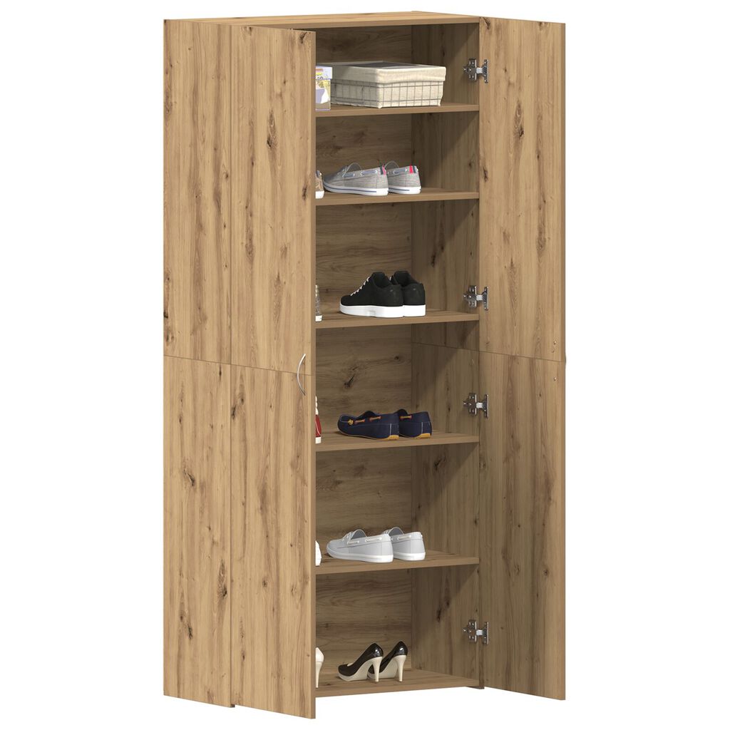 vidaXL Ντουλάπι Παπουτσιών Artisan Oak 80x35,5x180 εκ Επεξεργασμένο Ξύλο