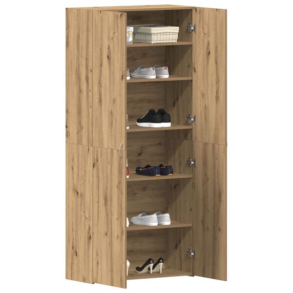 vidaXL Ντουλάπι Παπουτσιών Artisan Oak 80x35,5x180 εκ Επεξεργασμένο Ξύλο