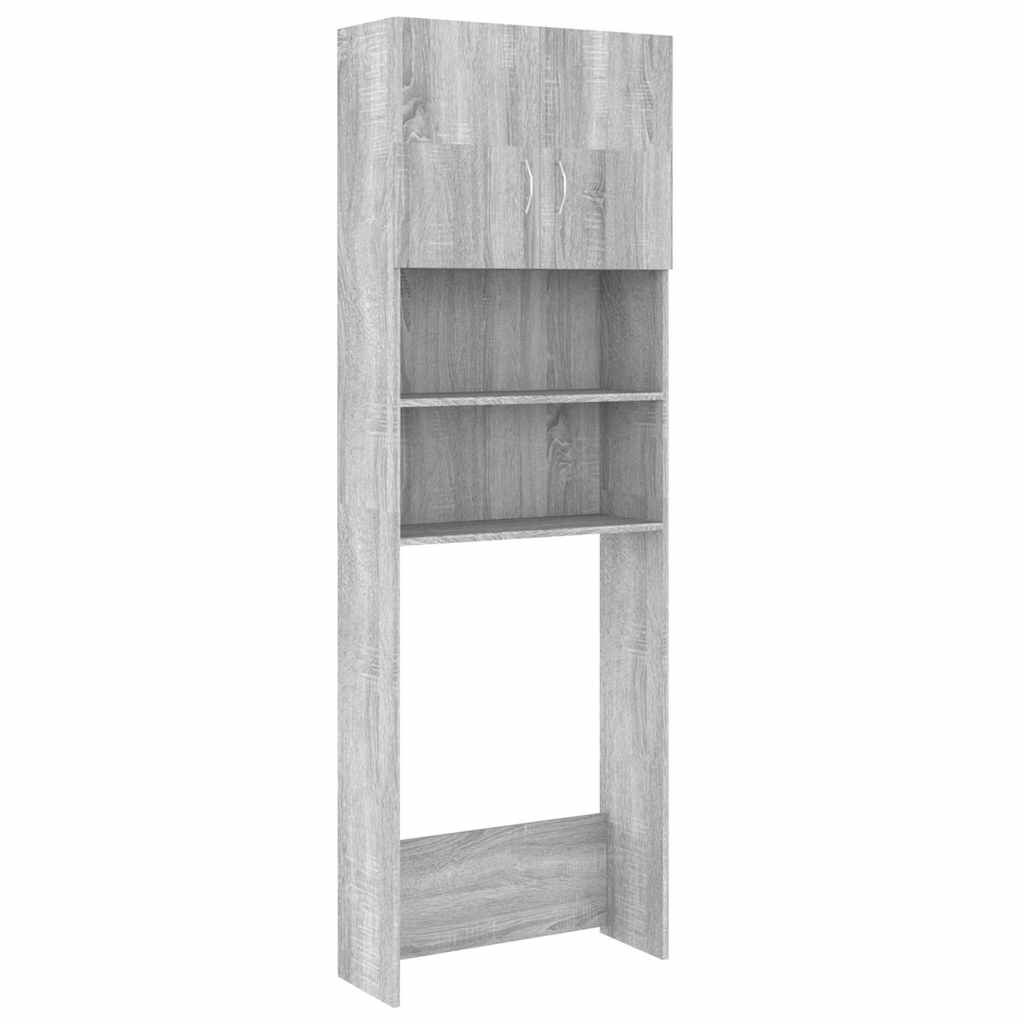 vidaXL Ντουλάπι Πλυντηρίου Γκρι Sonoma 64 x 25,5 x 190 εκ.