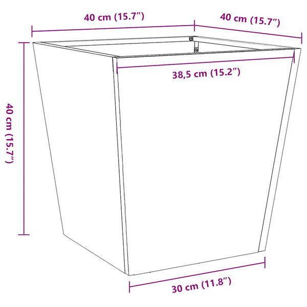 vidaXL Ζαρντινιέρα Κήπου 40x40x40 εκ. Γαλβανισμένο Χάλυβα