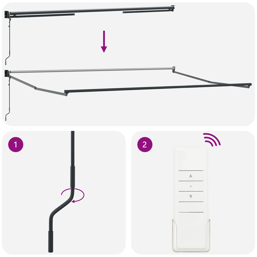 vidaXL Αυτόματη Ανασυρόμενη Τέντα Λευκή 450x300 cm